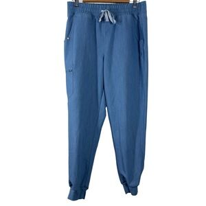 FIGS Scrubs Women's Jogger Scrub Blue Relaxed High‎ Waisted Medical Pants Size M